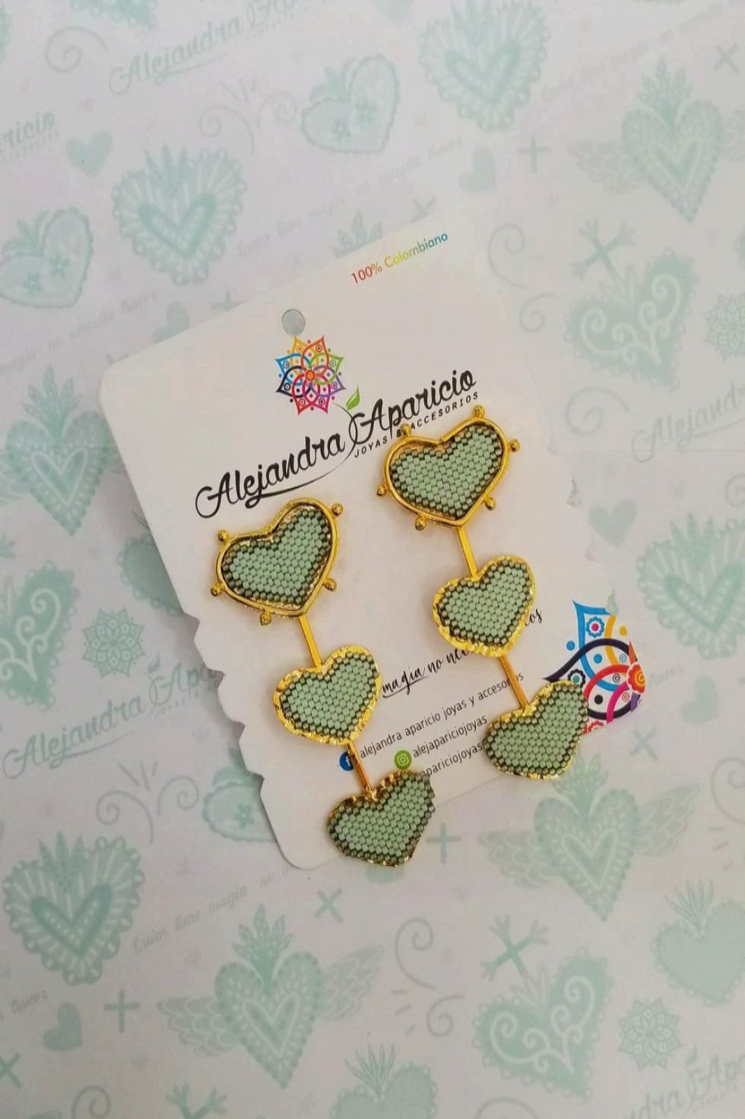 Aretes Tres Corazones