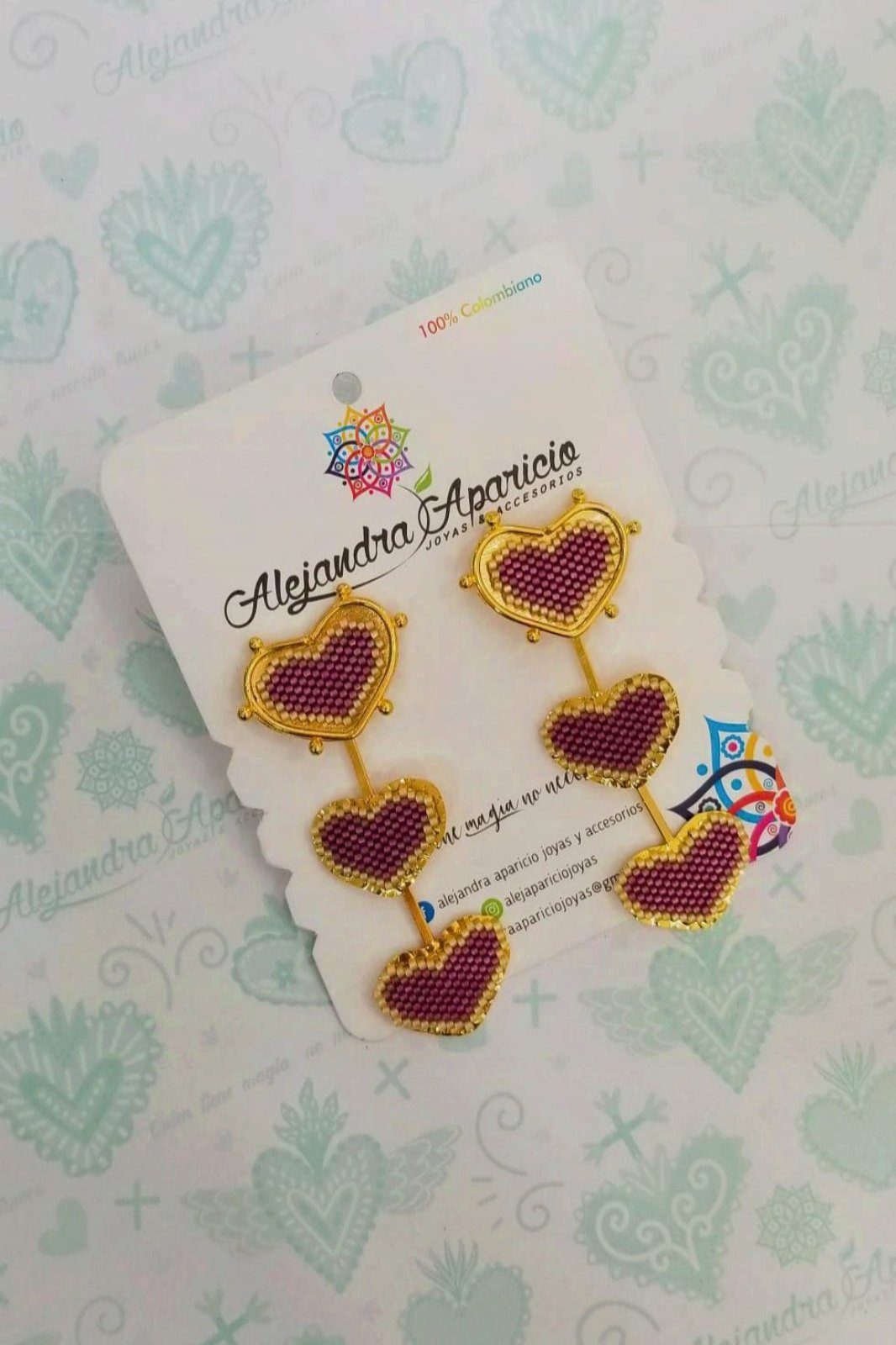 Aretes Tres Corazones