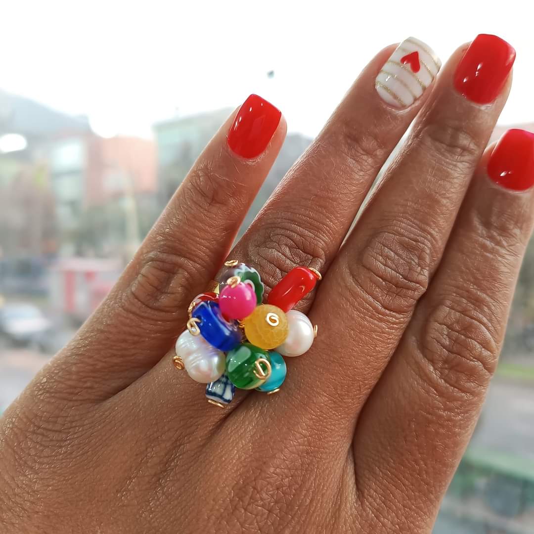Anillo mix de piedra