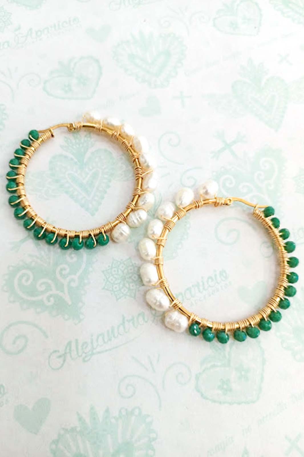 Candonga perla natural con murano (verde)