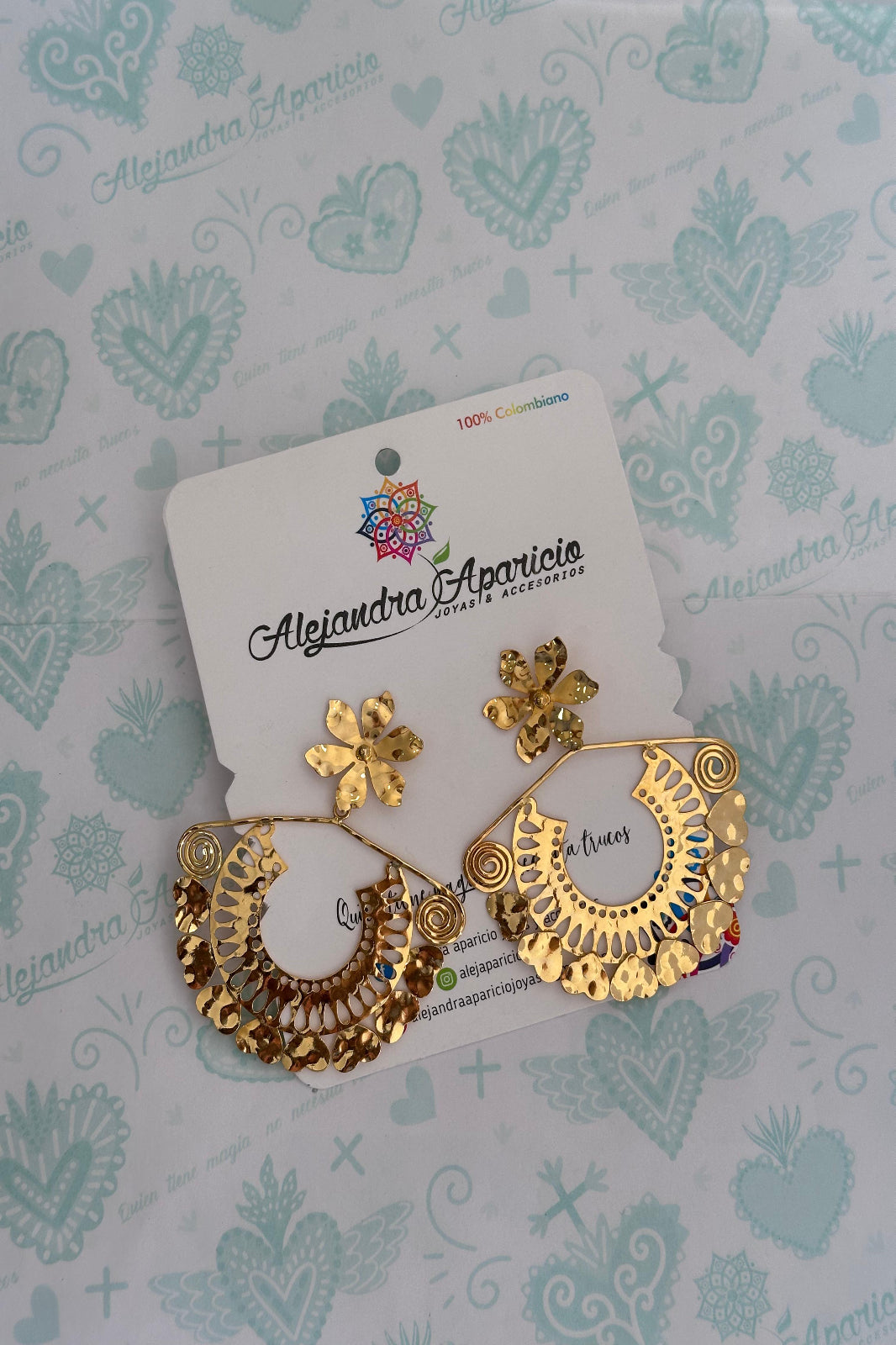 Aretes Precolombinos en Corazón
