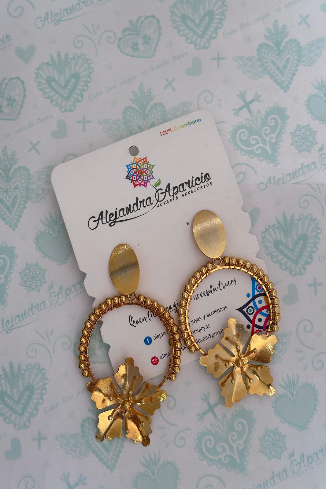 Aretes Redondos en Flor