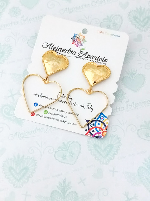 Topo corazón ondulado en bronce